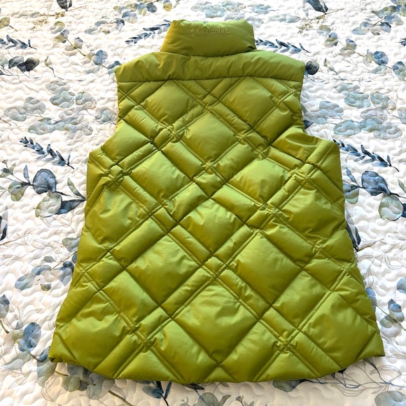 Columbia Quilted Midweight Down Puffer Vest Lime Green Size Small - Picture 13 of 16